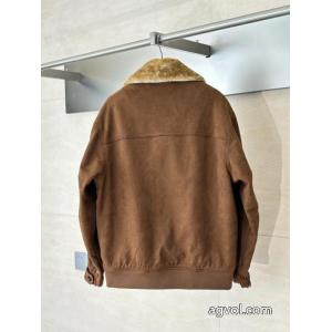 miumiu 25新型ウールネックジッパー刺繍コットンコート