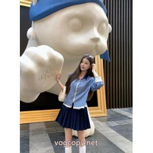 Miumiu繆繆ポケットカスタムジャカードブロックマーカー衝突色ファスナーコート