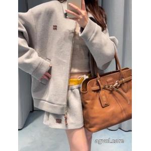 MIUMIUアルファベットステッチエアレイヤージップジャケットジャケット