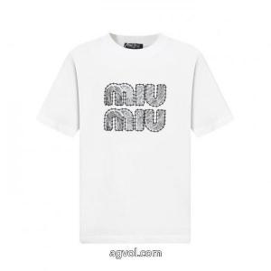 MIUMIUスーパー コピー どこで 買える半袖Tシャツ在庫あり即発 今季人気絶大 圧倒的な存在感