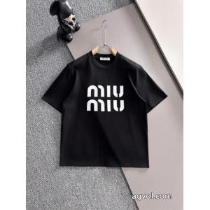 精巧な逸品 最前線新作 春ファションのトレンドMIUMIU偽 ブランド半袖Tシャツ