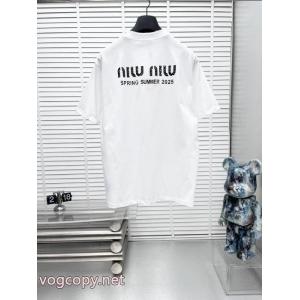 MIUMIU半袖Tシャツブランド アクセサリー 激安今だけSALE 最安値新作 欧米韓流/雑誌 