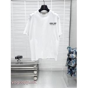 MIUMIU半袖Tシャツブランド アクセサリー 激安今だけSALE 最安値新作 欧米韓流/雑誌 