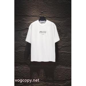【ファッション新品注目】 リラックスした雰囲気に ファッション 人気半袖TシャツMIUMIUスーパー コピー 通販 優良