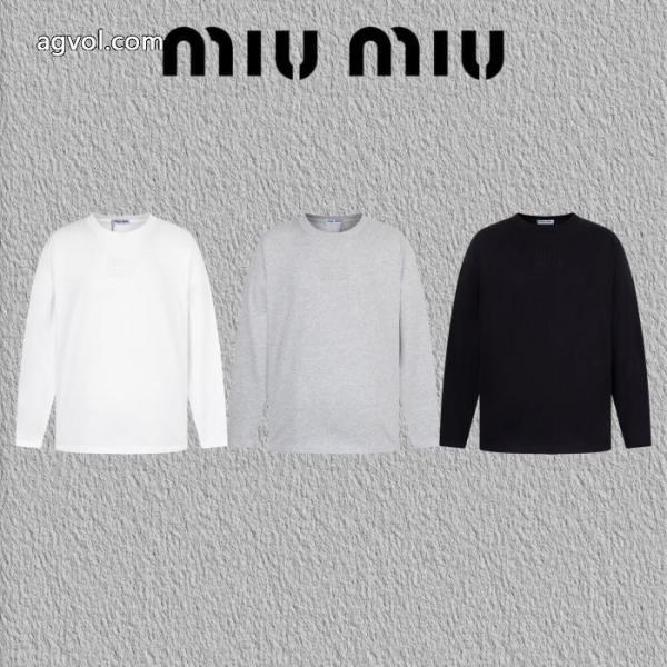 miumiu焼花アルファベット刺繍長袖Tシャツ 1