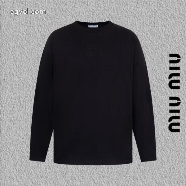 miumiu焼花アルファベット刺繍長袖Tシャツ 4