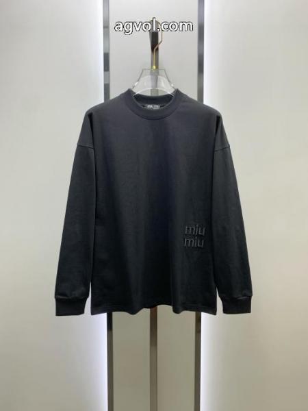 miumiu25ss秋の新作トレードオーダー丸首長袖タイツ長袖Tシャツ 5 