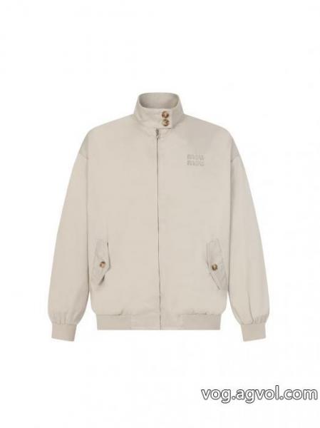 MiuMiuロゴ内赤チェックスタンドカラージャケット 0 