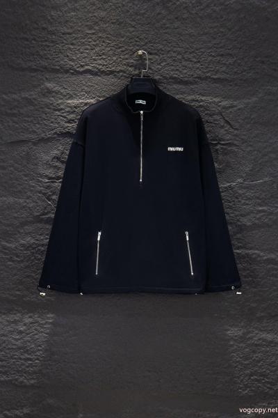 miumiu重工セミファスナーダブルポケットパーカーコート 0 
