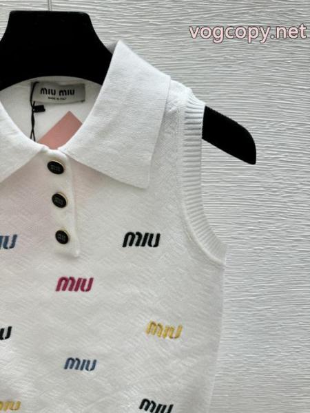 MIUMIU超人気デザイン 風通しの良いフレア 切りっぱなしブランド 偽物 通販シャツ.. 5
