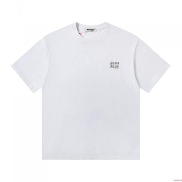 高級品 最新話題沸騰中 お洒落に魅せるMIUMIU半袖Tシャツブランド 通販 0