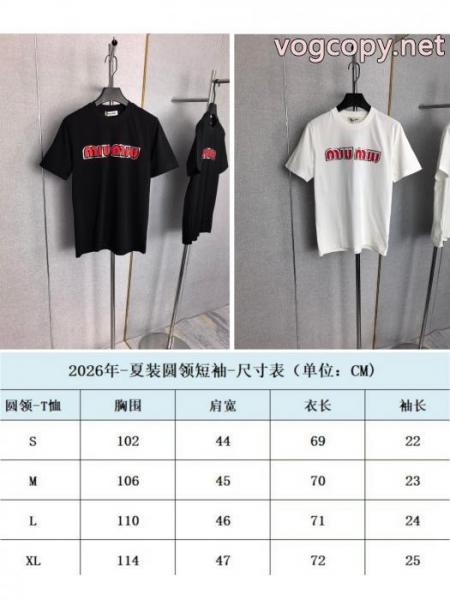 MIUMIU個性的なモデル 新作すぐ届く 品質保証得価ブランド 偽物 激安 通販半袖Tシャツ 5 