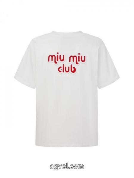 ブランド 激安魅力を持つ 国内発セール完売間近 リッチな印象にMIUMIU半袖Tシャツ 5