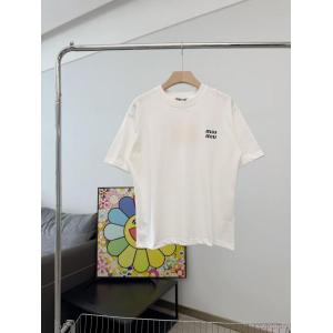 ミュウミュウ偽 ブランド 販売26新作限定版プリント 2026新作大注目 大胆なチェックの人気トレンド短袖.