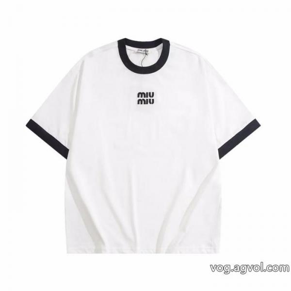 半袖TシャツMIUMIUブランド コピー 専門店機能性抜群 すぐお届け 2026新作 数量限定在庫限り 0