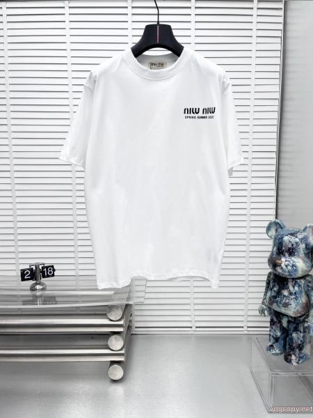 MIUMIU半袖Tシャツブランド アクセサリー 激安今だけSALE 最安値新作 欧米韓流/雑誌 0