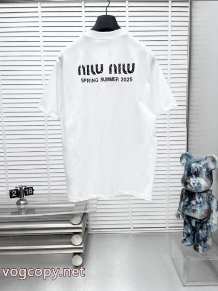 MIUMIU半袖Tシャツブランド アクセサリー 激安今だけSALE 最安値新作 欧米韓流/雑誌 2