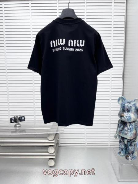 MIUMIU半袖Tシャツブランド アクセサリー 激安今だけSALE 最安値新作 欧米韓流/雑誌 4