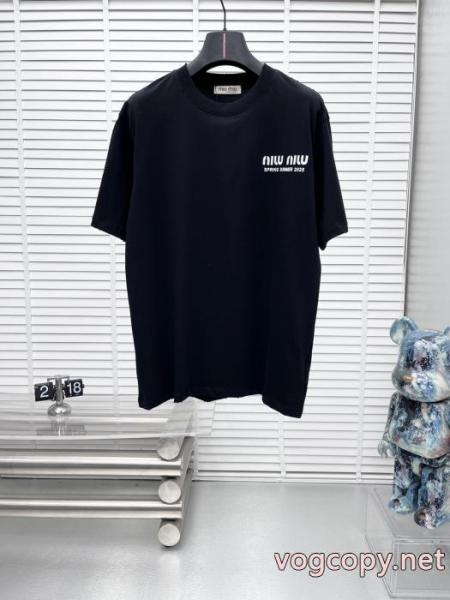 MIUMIU半袖Tシャツブランド アクセサリー 激安今だけSALE 最安値新作 欧米韓流/雑誌 5