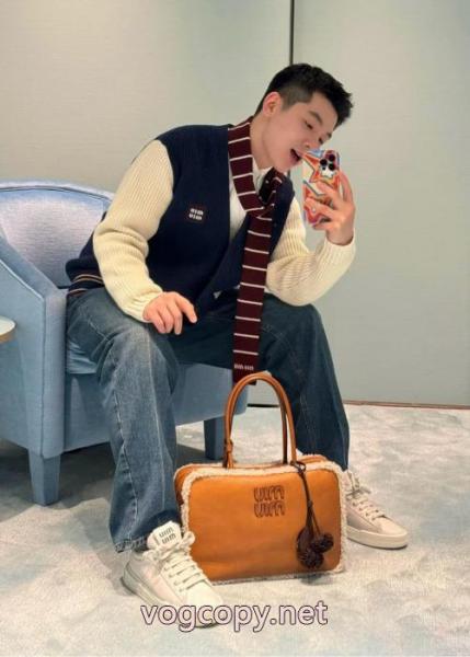 Miu Miu/ミューミューロゴジャカードクラッシュカラーセーターカーディガンコート 5