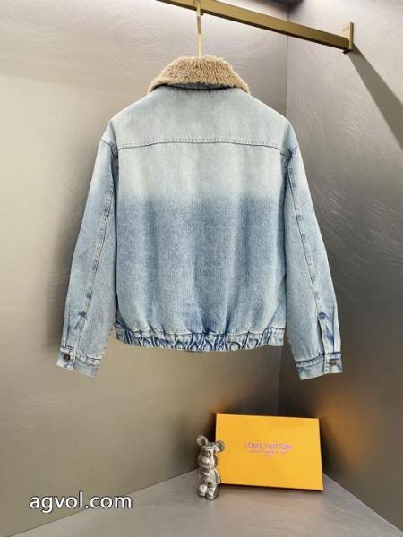 MIU MIUミューミューラムウール水洗い刺繍ロゴジャケットデニムジャケット男女同型 1