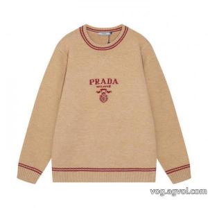 PRADAプラダ定番三角ロゴアルファベットクルーネックウールニットセーター