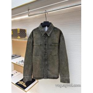 FENDI開襟シングルブレストカラーデニムコートは男女同型